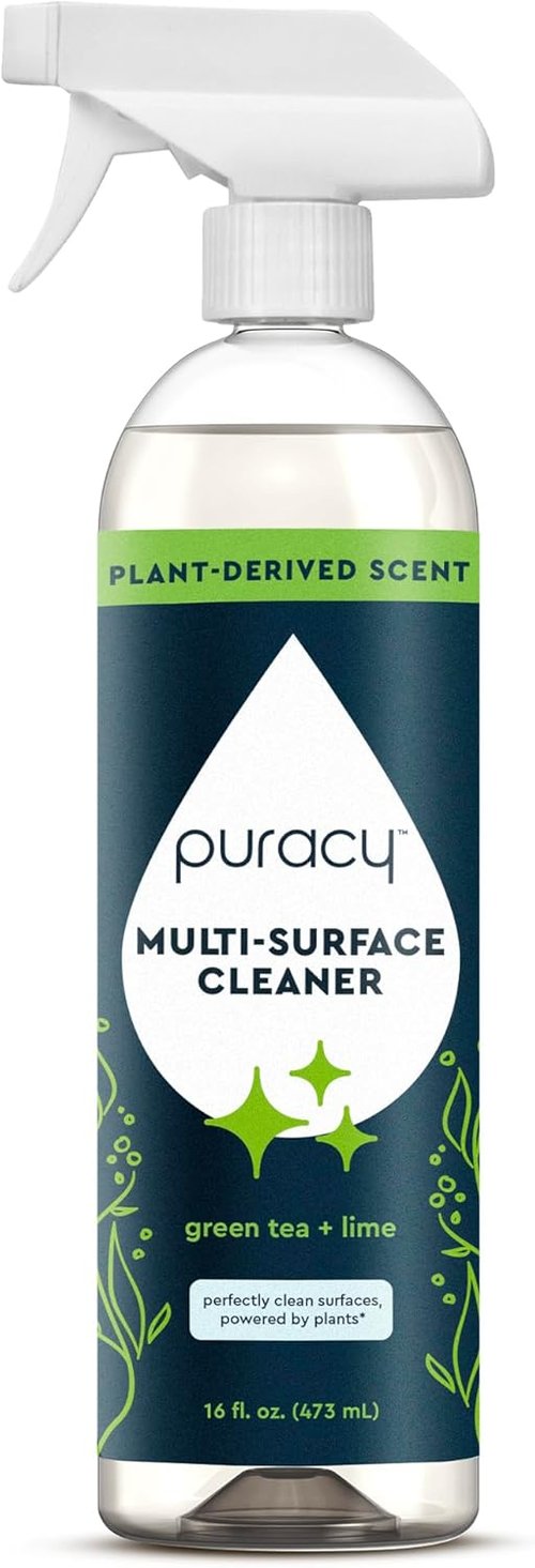 Puracy All-Purpose Cleaner Spray - Plant-Powered Multi-Surface Solution | Green Tea & Lime, 16 fl oz