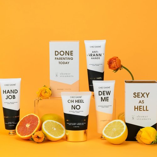 Chez Gagné Intensely Moisturizing Vegan Hand Cream (3.4oz) Jojoba Oil Cocoa Butter- Non-Greasy, Fast-Absorbing, Made In US - Anti-Granny Hands (3.4oz, Orange Vanilla)