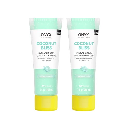 Onyx Professional Hydrating Body Lotion & Serum Duo with Ceramide NP & Coconut Oil, Coconut Bliss, 7 fl oz, 2pk