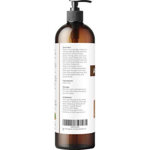 Velona Argan Oil - 100% Pure & Natural 8 Fl Oz | Unrefined Cold Pressed | Skin, Body & Face Care