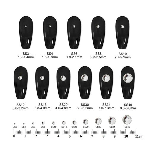Eleegem 2000PCS SS20 Flatback Rhinestones | 12-Facet Diamond-Cut Glass Gems for Nail Art, Clothing, DIY Crafts |Glue-On Decoration Stones with Silver Backing(Crystal)