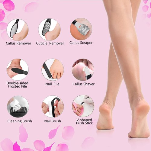 Electric Callus Remover Foot File, Rechargeable Foot Callus Remover Tool Kit Spa Pedicure Tool Set for Foot 2 Speed Can be Used Wet and Dry