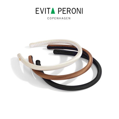 EVITA PERONI Silk Headband Thin Headbands for women Satin Headbands Non Slip and Comfortable Hairband for Women-Brown