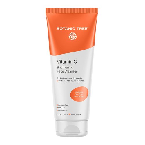Botanic Tree Vitamin C Face Wash - Brightening Facial Cleanser for All Skin Types, Reduces Acne Scars & Breakouts