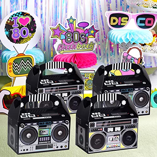 Retro Boombox Favor Boxes - 6.3 x 3.74 x 3.74 Inches, Pack of 3, 12 Count