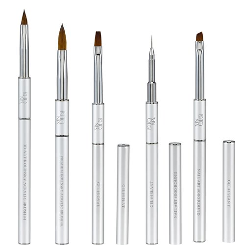 Tones Kolinsky Professional Pure Acrylic Nail Brush - 100% Sable Hair for Sculpting and 3d Nails Art Extension Premium Nail Art Brush for Acrylic Application with Protective Cap Ultra Precise (#10)
