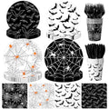 Halloween Party Tableware Set 144pcs Plates Cups Napkins Forks - Spooky Decorations