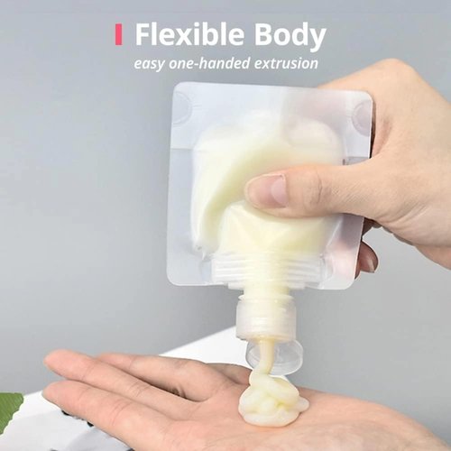 crayfomo 30 Pcs Travel Pouches for Toiletries,Portable Travel Fluid Makeup Packing Bag Squeeze Pouches Refillable Clear Travel Containers for Shampoo Conditioner Lotion Soap Liquids (30ml)