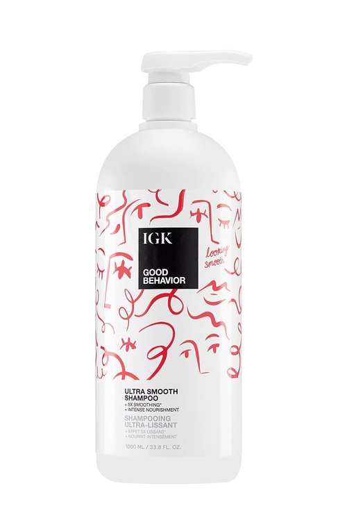 IGK GOOD BEHAVIOR Ultra Smooth Shampoo - Controls Frizz, Adds Shine & Silkiness | 33.8 Oz