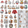 Christmas Eve Diamond Art Magnet Kit - 30 Refrigerator Magnets, Festive Shapes