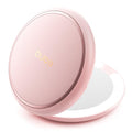 llano Compact Mirror, Lighted Travel Makeup Mirror with 1X/2X Magnifying Double Sided Dimmable Portable Pocket Mirror for Handbag and Pocket,Foldable Compact Mirror 3.6"L x 0.8"W, USB Charging (Pink)