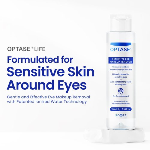 Optase Life Sensitive Eye Makeup Remover - Gentle & Effective Formula for All Skin Types - 100ml