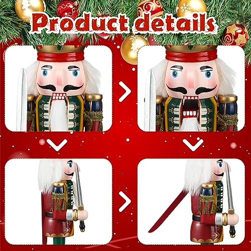 12-Inch Wooden Nutcracker Figures Set - Christmas Decor, Holiday Gift