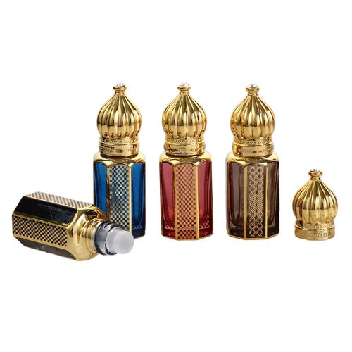 Leadigol 3pcs Essential Oil Roller Bottles, Vintage Glass Mini Bottles for DIY Travel