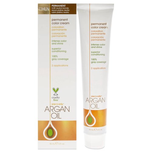 One N' Only Permanent Hair Color - Argan Oil Infused Dye for Rich Tones & Gray Coverage - 11HLN Hi-Lift Neutral Blonde (3 oz)