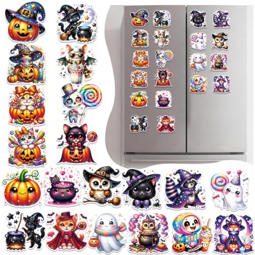 Halloween Fridge Magnets Set - Cute Ghost Pumpkins & Spooky Designs, 20 Pcs