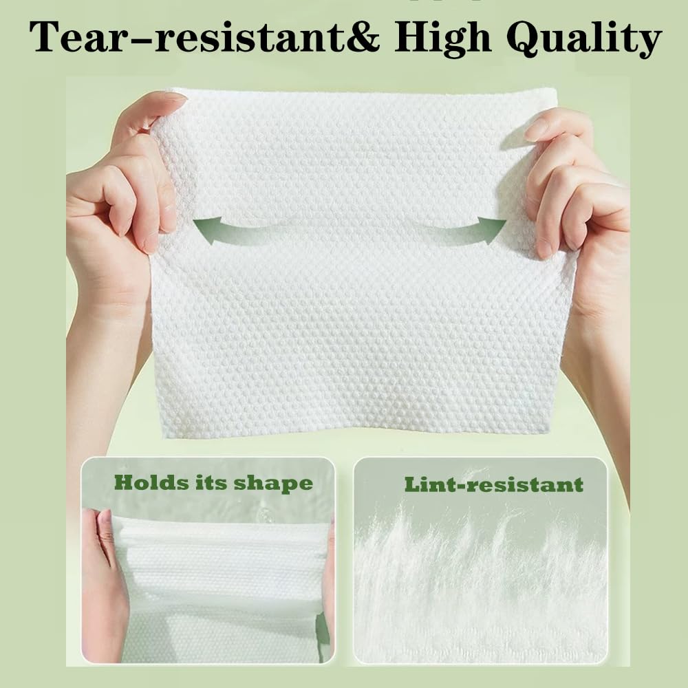 【Large Pack】Disposable Face Towels 160 Count,Hanging Design100% Bio-based Viscose Ultra Thick Face Towelettes,Dual-Texture,Makeup Remover Dry Wipes for Blemish or Sensitive Skin (160 count)