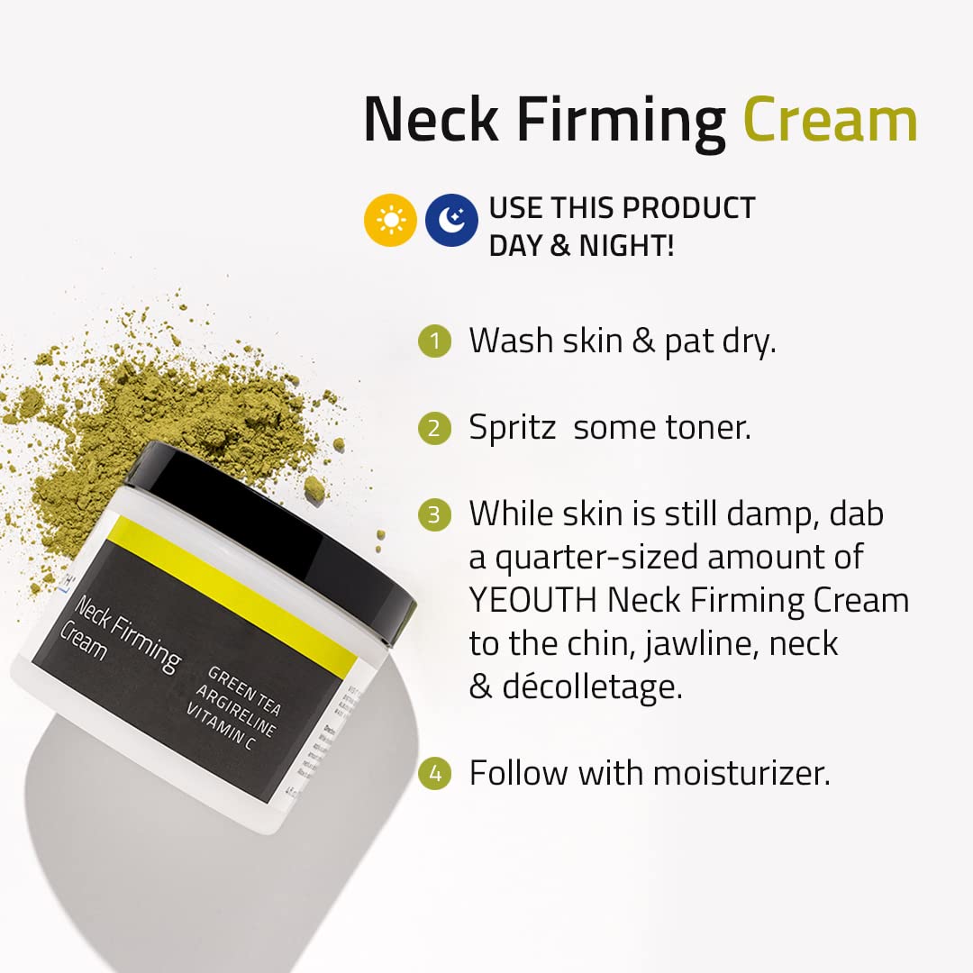 YEOUTH Neck Cream - Vitamin C Skin Firming Moisturizer for Face & Neck | Targets Double Chin, 2oz