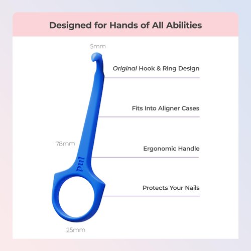 PUL Pack of 4 Aligner Removal Tool – Invisalign Remover Tool & Retainer Hook for Clear Aligners, Trays & Night Guards – Reusable Invisalign Accessories, Aligner Hooks & Retainer Removal Hook – Purple