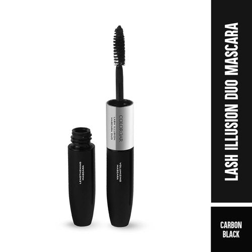 Colorbar Lash Illusion Mascara Duo - Lengthening & Volumizing - Clump-Free, Non-Flaking - Black - 0.27 oz