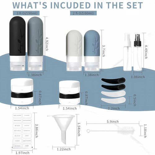 Skiennix Travel Bottles - 18-Pack TSA Approved Silicone Toiletry Containers | Leak-Proof & Refillable