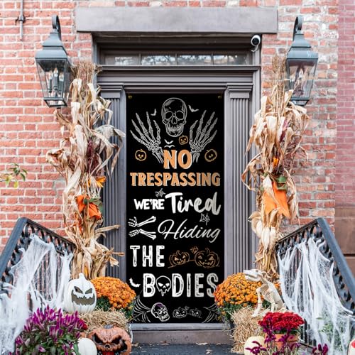 Skeleton Pumpkin Halloween Door Curtain Banner - Skeleton Pumpkin Variation 35x79 Inches