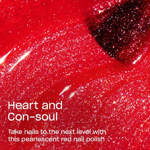 OPI Heart and Con-soul Nail Lacquer - Bright Red Shimmer, Opaque, Long-Lasting