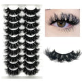 False Eyelashes 20mm Long Mink Fluffy Dramatic Lashes Pack - Crisscross Effect, Easy to Apply, Natural Look, 10 Pairs