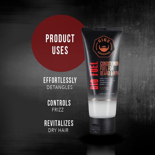 GIBS Grooming Bio Fuel - Conditioning Beard & Hair Growth Formula | 3.25 oz Mango Butter & Biotin
