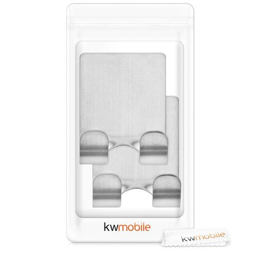kwmobile 2x Razor Holder- Self-Adhesive Aluminum Alloy Shaver Wall Mount - Bathroom Organizer for Showers - Silver
