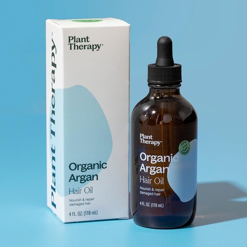 Plant Therapy Organic Argan Hair Oil 4 oz Organic Argan Oil 100% Pure and USDA Certified Organic, For Face, Hair, Skin, Nails and Cuticles