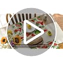 Watermelon Fruit Summer Placemats Set of 4 - 12x18 Inch Rectangular Red Table Mats for Dining & Party