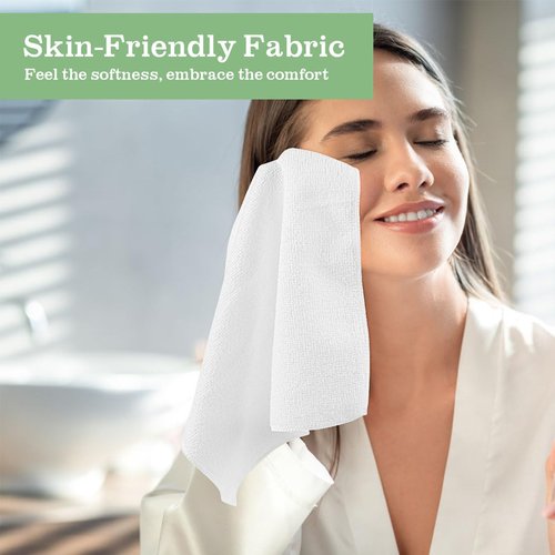 UNIMADE Washcloths Bulk - 200 Pack - Face Towels (12" x 12"), Highly Soft Wash Cloths and Hand Towels, Fast Drying Multi-Purpose Microfiber Cleansing Cloths for Bathroom, Hotel, Spa, and Salon - White