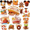 Fall Cruise Door Decorations - 16 Pcs Magnetic Mouse Pumpkin Ship Thanksgiving