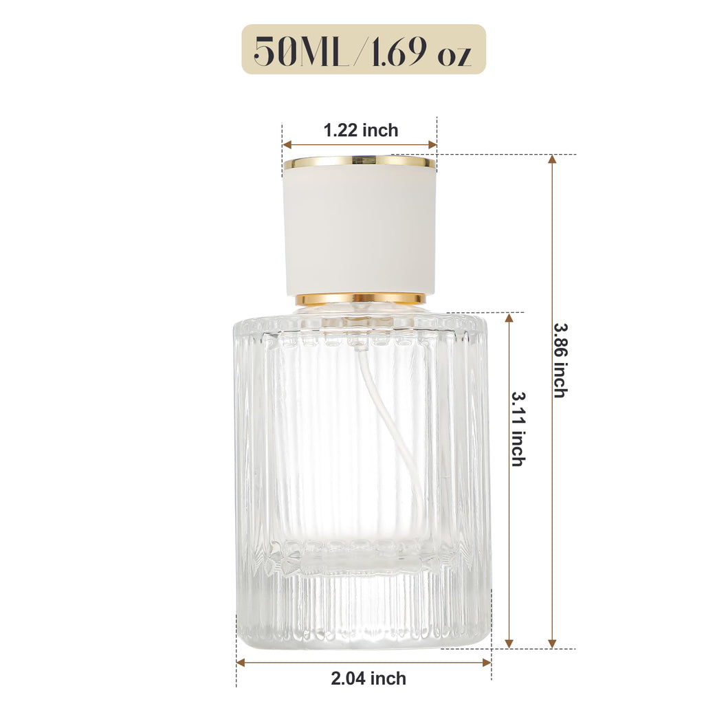 ZHENGYAOYANG 3 Packs Mist Spray Bottle, Small Cologne Travel Spray Bottles, 50ML Reusable Perfume Spray Bottle for Sample Dispenser, Liquid Cosmetic and Home Decor, White Cap