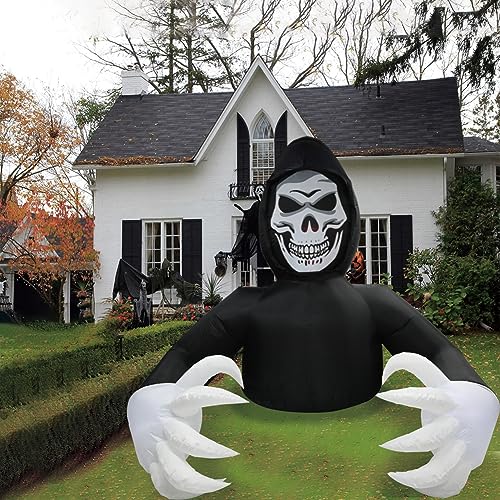 7.7FT Inflatable Halloween Grim Reaper with Sound & LED Lights for Outdoor Yard Decor