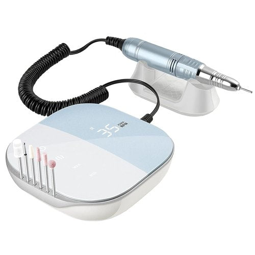 Madenia Professional Nail Drill Machine - 35,000 RPM Electric Efile Kit for Salon & Home Use | Compact Blue Design