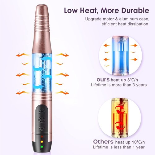 COSLUS C20 Cordless Nail Drill Electric File: Professional for Acrylic Gel Dip Powder Nails Portable Nail Drill Machine Kit for Manicure Pedicure Nail Set with Everything Rechargeable Lightweight