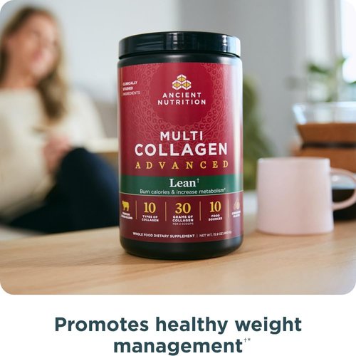 Ancient Nutrition Hydrolyzed Collagen Peptides Powder - Lean Protein with Probiotics & Vitamin C, Cinnamon Flavor, 25 Servings