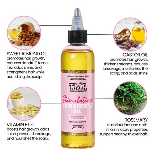 Mane Attraction Hair Oil - Stimulating Growth & Moisture Sealing for All Hair Types | 4 Fl Oz