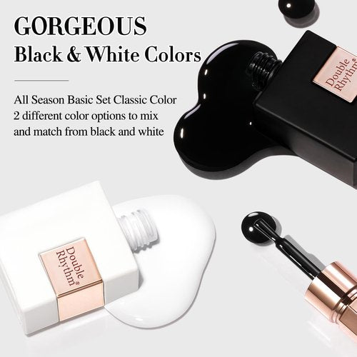 Double Rhythm 2 Pcs 15ml UV Gel Polish Set Pure White And Black Color Gel Nail Polish Kit Nail Art Salon DIY (2-A1015+A1093)