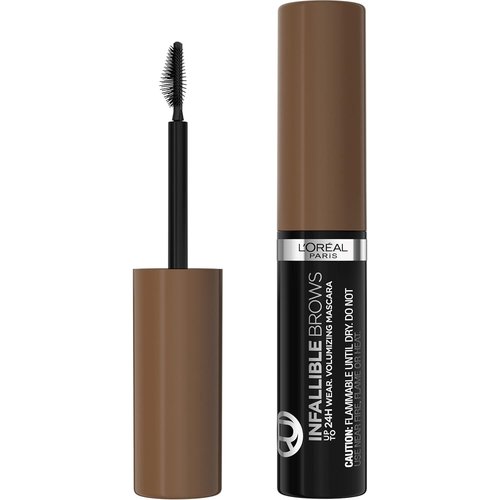 L'Oreal Paris Infallible Brow Mascara - 24H Volumizing Eyebrow Makeup for 2X Fuller Brows | Light Brunette, 0.13 Fl Oz