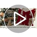 Christmas Pillow Covers 16x16 Inch Set of 2 Waterproof Tree Holiday Decor - Red Variation
