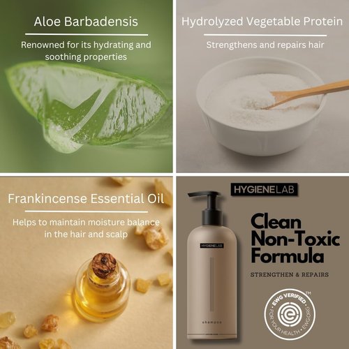 HygieneLab Shampoo - EWG Verified Non-Toxic Formula, Fragrance-Free & Paraben-Free | Gentle Cleanse for All Hair Types (16.9 fl oz)