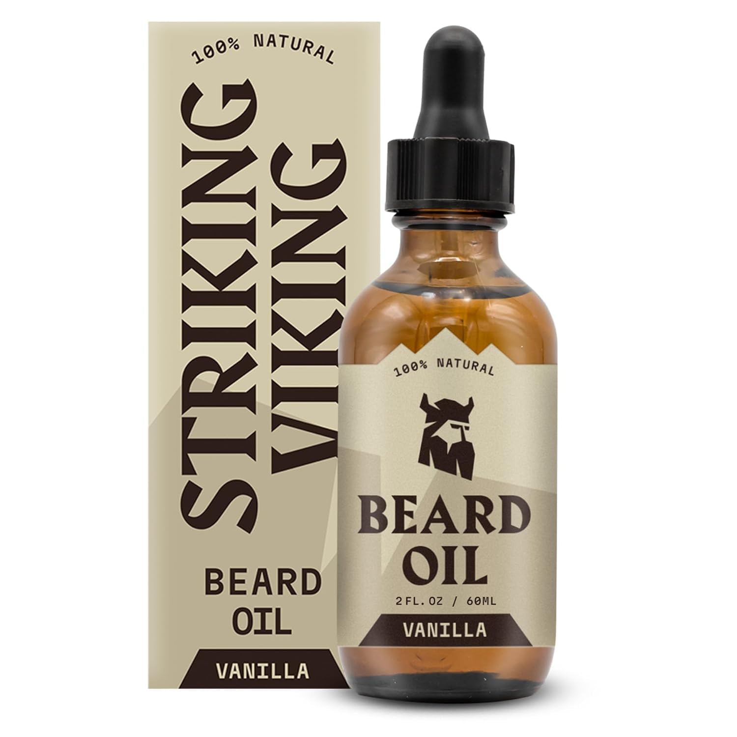 Striking Viking Vanilla Beard Oil - Naturally Derived Conditioner with Argan & Jojoba Oils for Soft, Moisturized Growth (2 Oz)