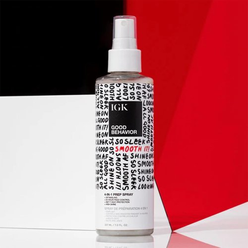IGK Good Behavior 4-in-1 Prep Spray Travel Size - Frizz Control, Heat Protection & Shine | 2.0 Fl Oz (Pack of 2)