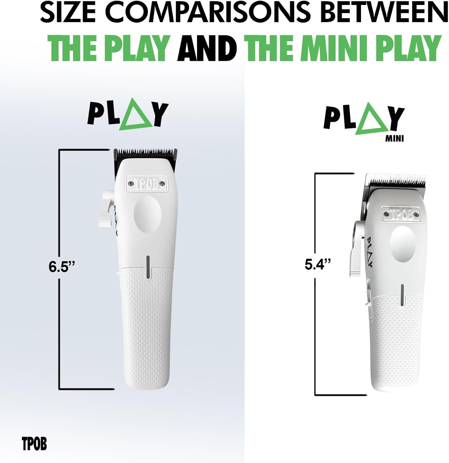 TPOB Mini Play Professional Hair Clippers - Sleek White Design for Precision Grooming