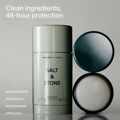 Salt & Stone Aluminum-Free Deodorant - Extra Strength 48-Hour Protection for All | Trio Set with Seaweed Extracts, Niacinamide & Prebiotics