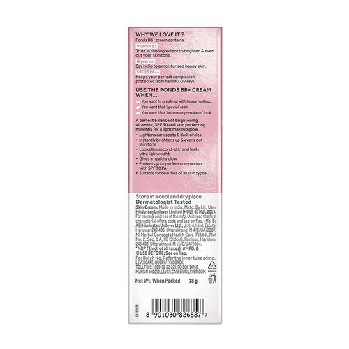 POND'S BB+ Cream - Lightweight Ivory Foundation for Flawless Skin | 18g