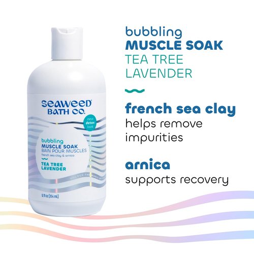 Seaweed Bath Co. Bubbling Muscle Soak - Tea Tree Lavender Scent, 12 Oz | Sustainably Harvested Seaweed & French Sea Clay